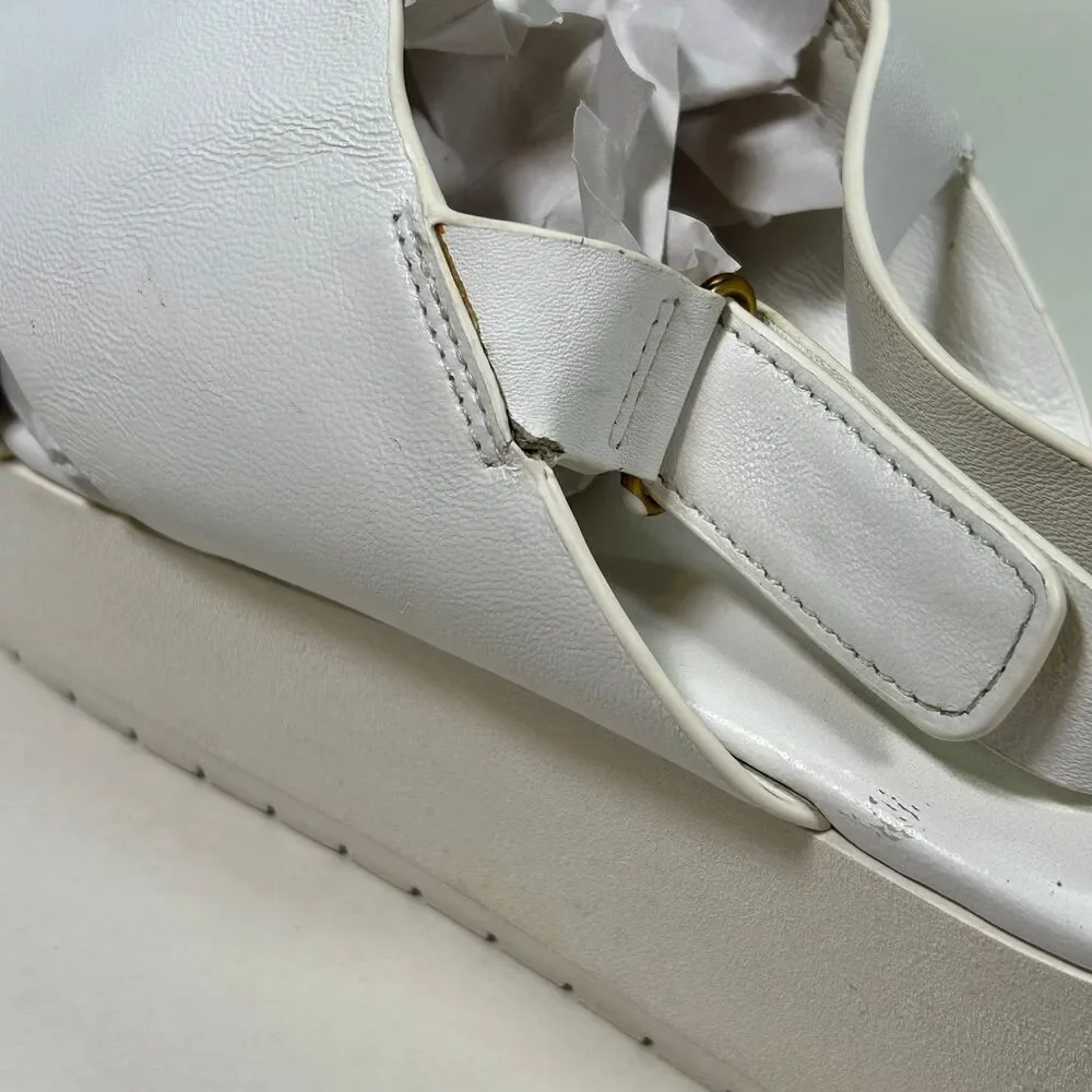 Vince‎ Platform Sling Back Sandals Womens 7 White
